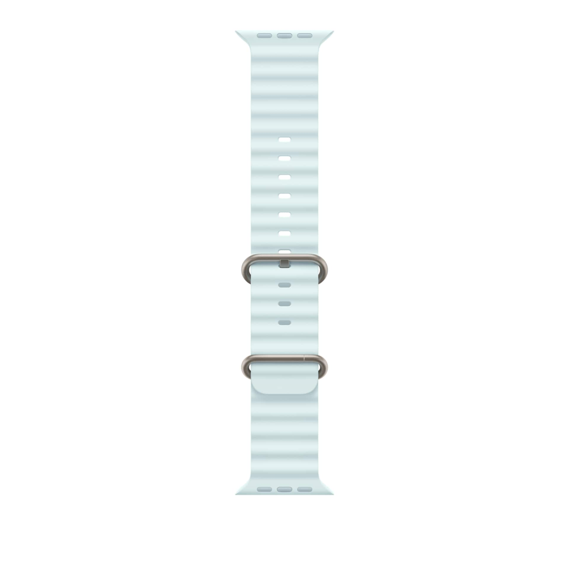 Apple Ocean Band - Ice Blue - For 49mm Case With Natural Titanium Finish