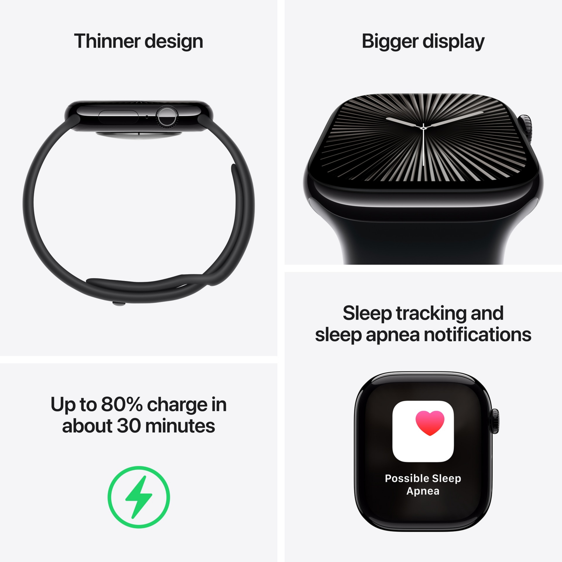 Thumbnail 3 of 9 for Apple Watch Series 10 (GPS+Cellular) - Rose Gold 46mm Aluminum Smartwatch - Plum Sport Loop - 64 GB - 2024