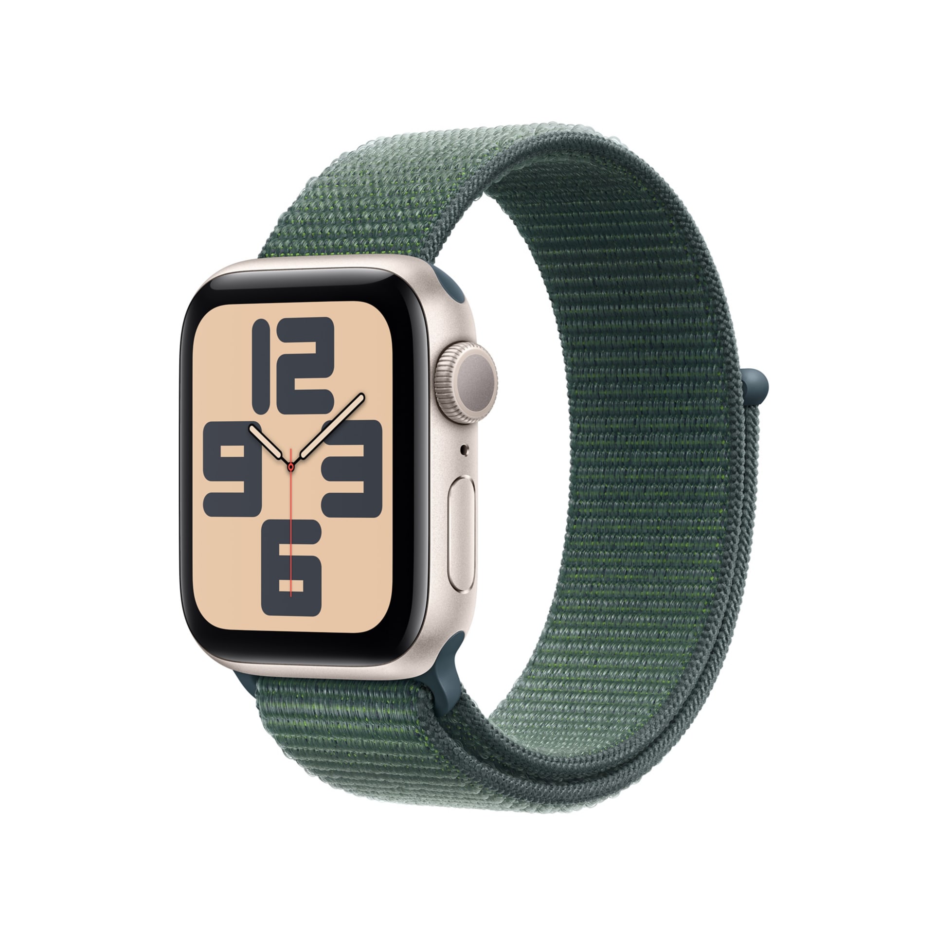 Apple Watch SE GPS - 40mm Aluminum Case with Lake Green Sport Loop - Starlight