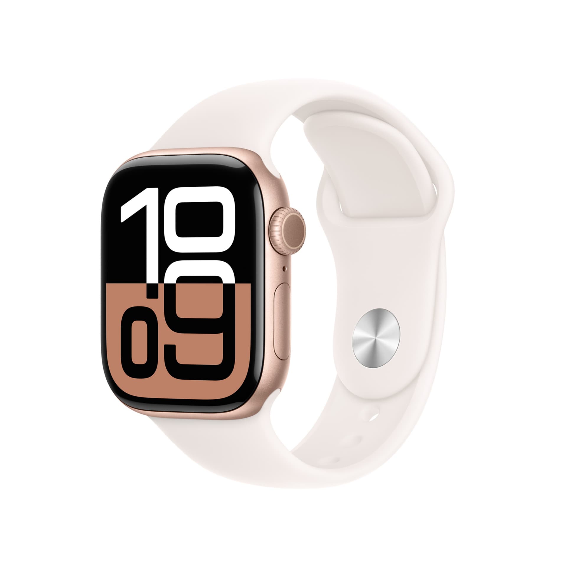 Apple Watch Series 10 GPS - 42mm Aluminum Case with Light Blush Sport Band - S/M - Rose Gold