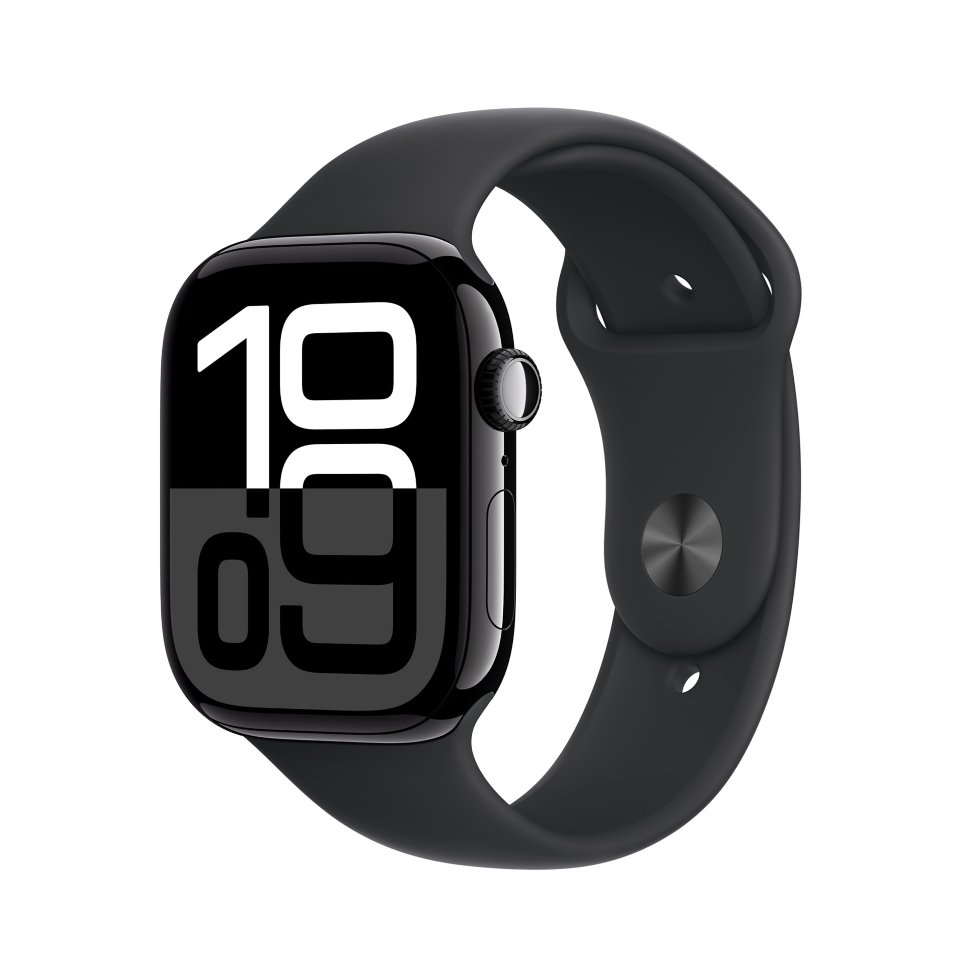 Apple Watch Series 10 (GPS) - Jet Black Aluminum 46mm Smart Watch - Black S/M Sport Band - 64 GB - 2024