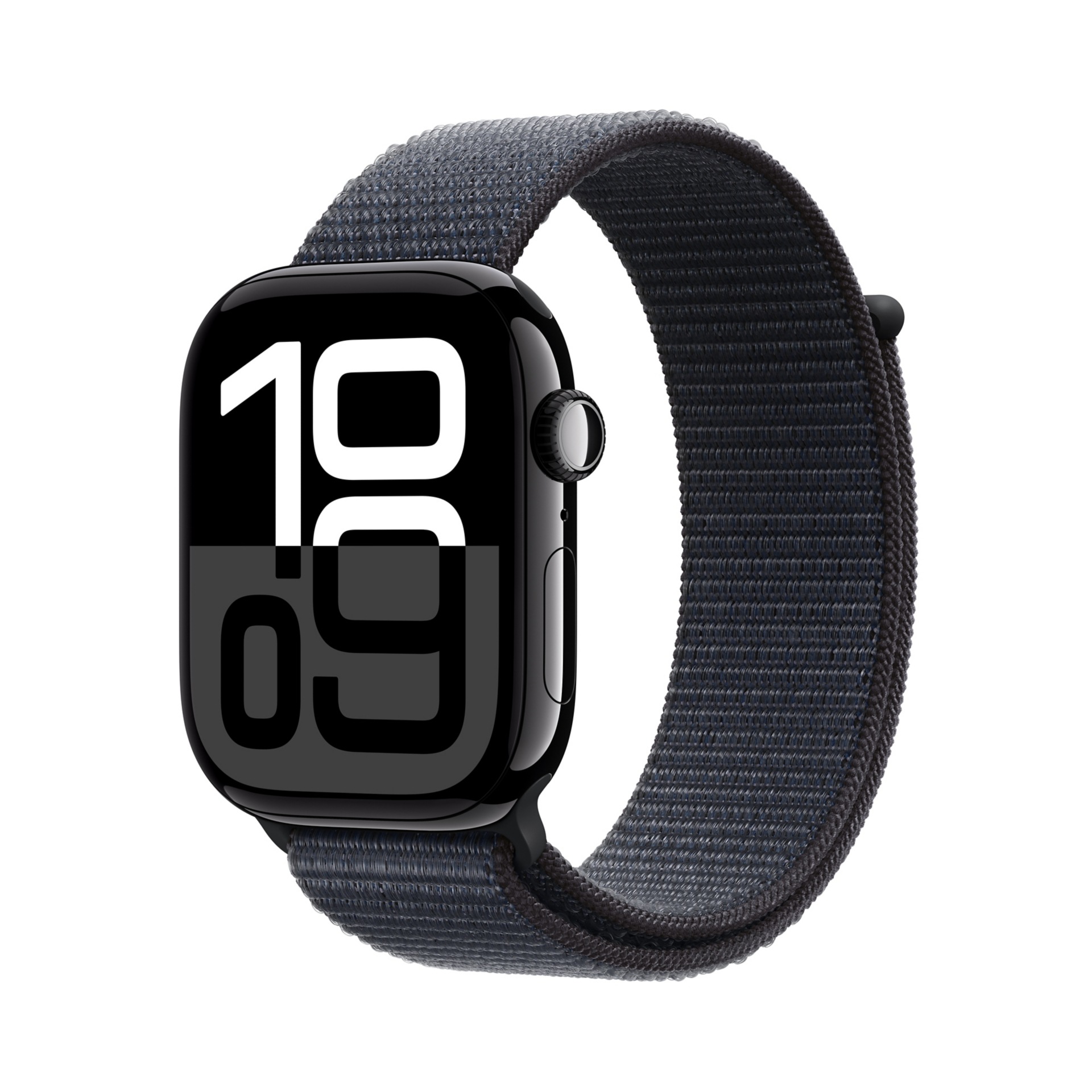 Apple Watch Series 10 (GPS) - Jet Black Aluminum 46mm Smartwatch - Ink Sport Loop - 64 GB - 2024
