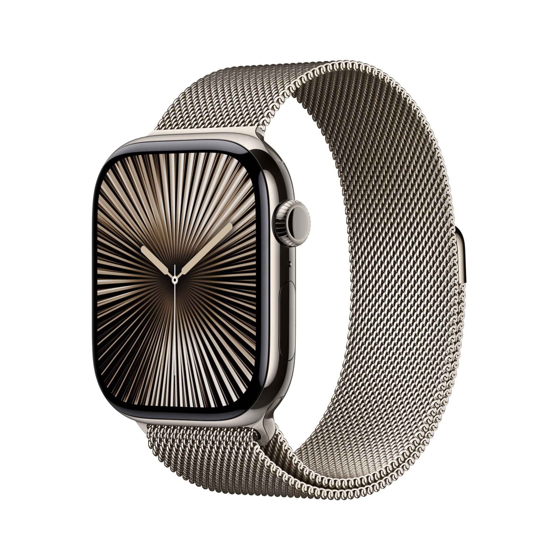 Apple Watch Series 10 GPS + Cellular - 46mm Titanium Case with Natural Milanese Loop - M/L - Natural