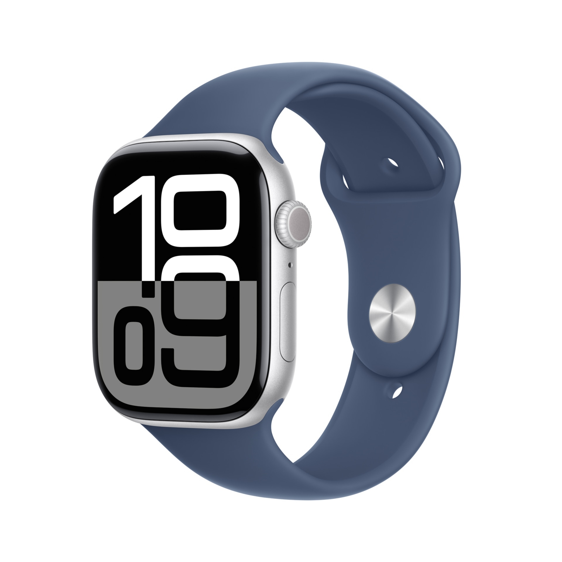 Apple Watch Series 10 (GPS+Cellular) - Silver Aluminum 46mm Smart Watch - Denim M/L Sport Band - 64 GB - 2024