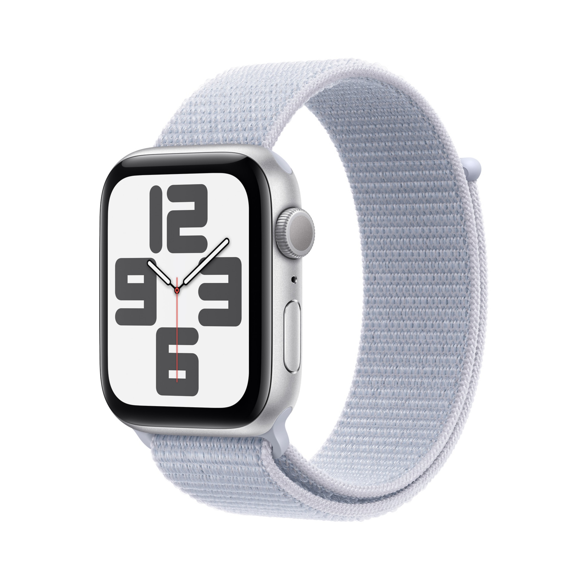 Apple Watch SE GPS - 44mm Aluminum Case with Blue Cloud Sport Loop - Silver