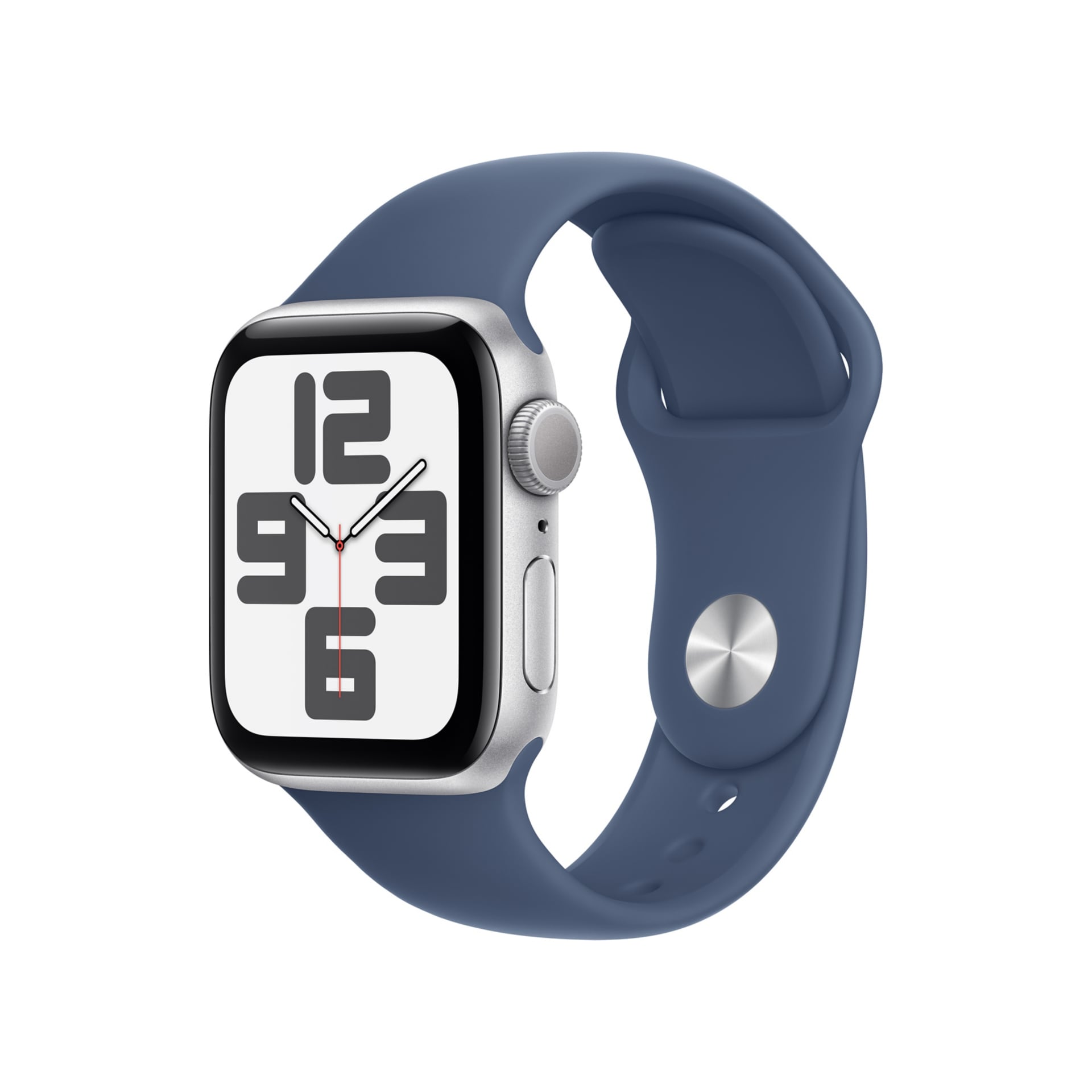 Apple Watch SE GPS - 40mm Aluminum Case with Denim Sport Band - M/L - Silve