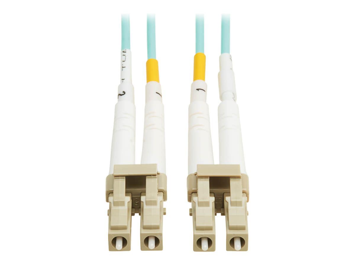 Eaton Tripp Lite Series 10Gb/40Gb/100Gb Duplex Multimode 50/125 OM4 LSZH Fiber Patch Cable (LC/LC), Aqua, 1M (3.3 ft.),