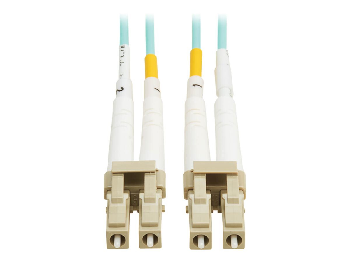 Eaton Tripp Lite Series 10Gb/40Gb/100Gb Duplex Multimode 50/125 OM4 LSZH Fiber Patch Cable (LC/LC), Aqua, 5M (16.4 ft.),