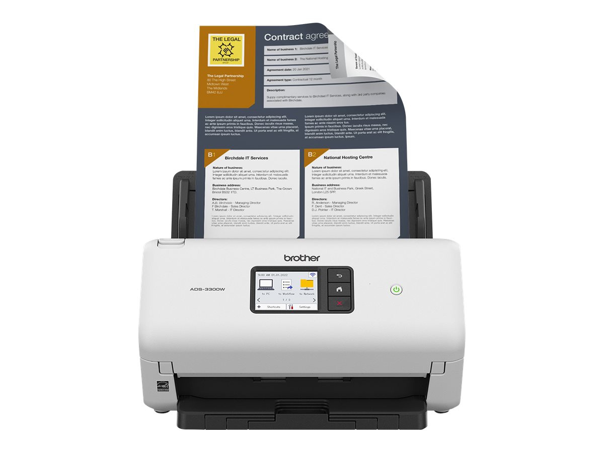 Brother ADS-3300W - document scanner - desktop - USB 3.0, Gigabit LAN, Wi-Fi