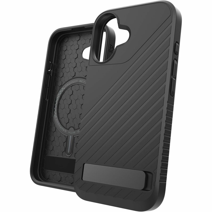 ZAGG Denali Snap with Kickstand Phone Case for Apple iPhone 16-Black