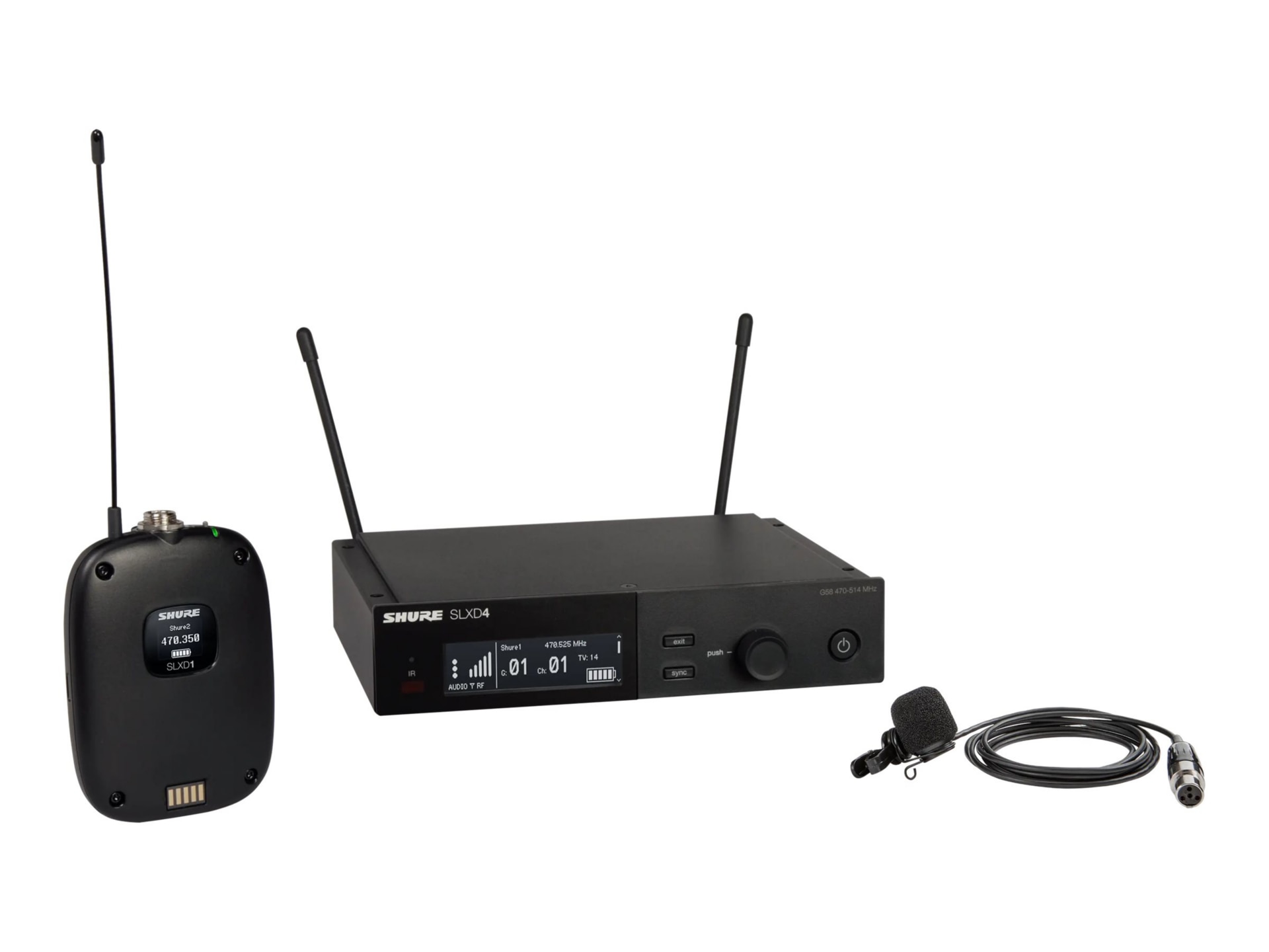 Shure Wireless System With SLXD1 Bodypack Transmitter and WL185 Lavalier Mi