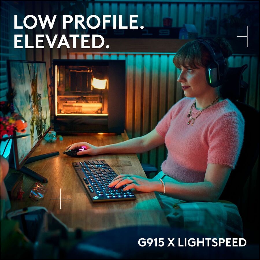 Thumbnail 3 of 9 for Logitech G915 X LIGHTSPEED Low-Profile Wireless Gaming Keyboard, Double-Shot PBT Keycaps, Fully Programmable Keys, RGB