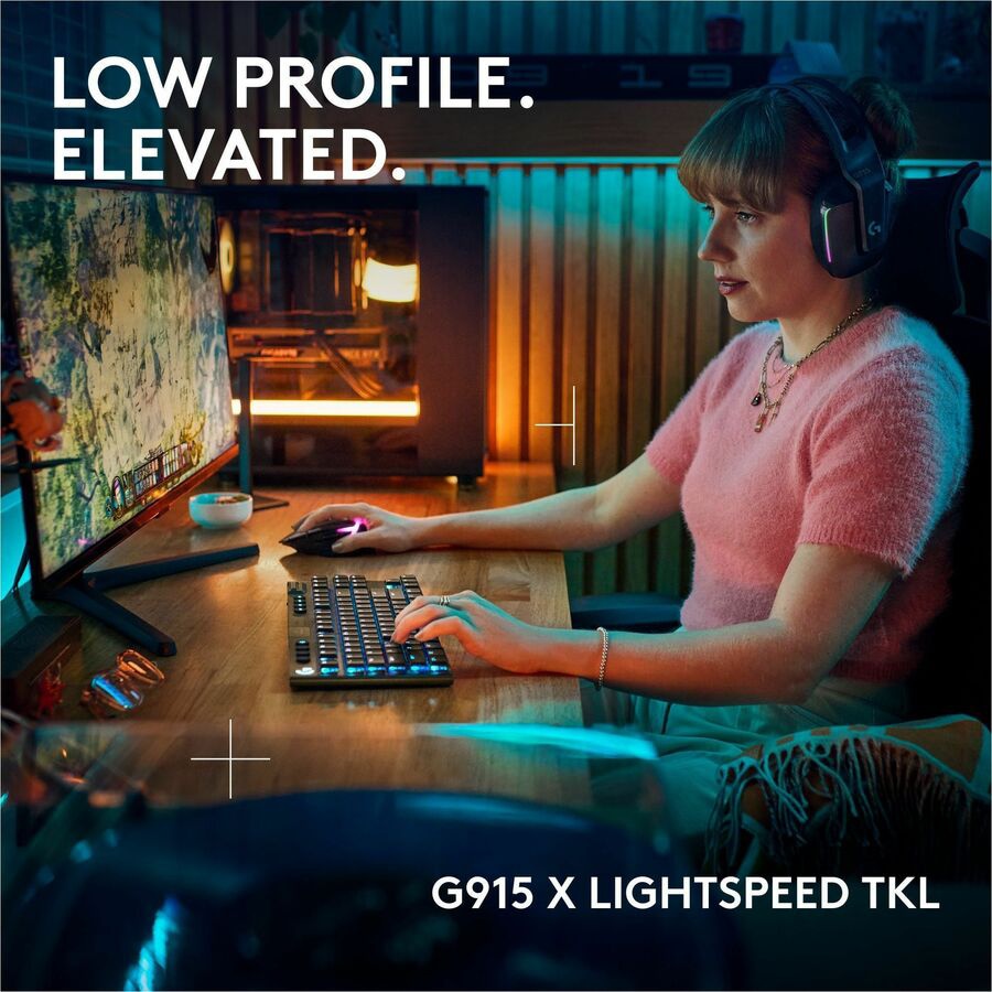 Thumbnail 3 of 10 for Logitech G915 X LIGHTSPEED TKL Low-Profile Wireless Gaming Keyboard, Double-Shot PBT Keycaps, Fully Programmable Keys,