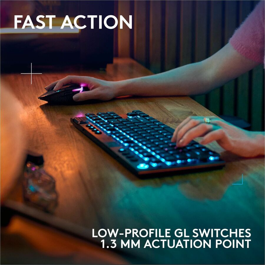 Thumbnail 4 of 10 for Logitech G915 X LIGHTSPEED TKL Low-Profile Wireless Gaming Keyboard, Double-Shot PBT Keycaps, Fully Programmable Keys,