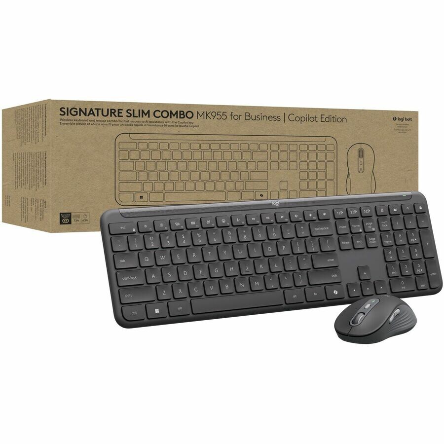 Logitech Signature Slim MK955 Combo for Business | Copilot Edition, Microso