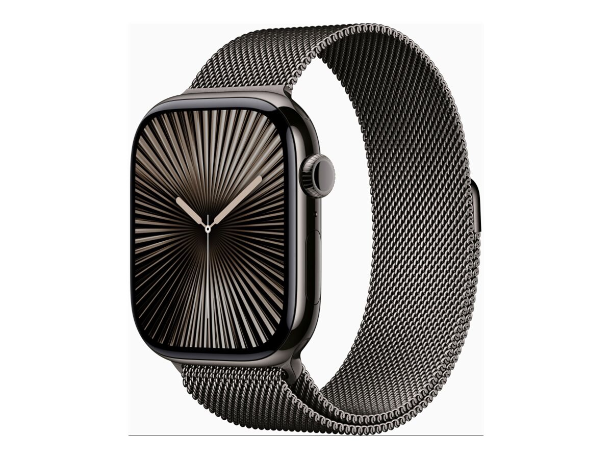 Apple Watch Series 10 (GPS + Cellular) - slate titanium - smart watch with milanese loop - slate - 64 GB