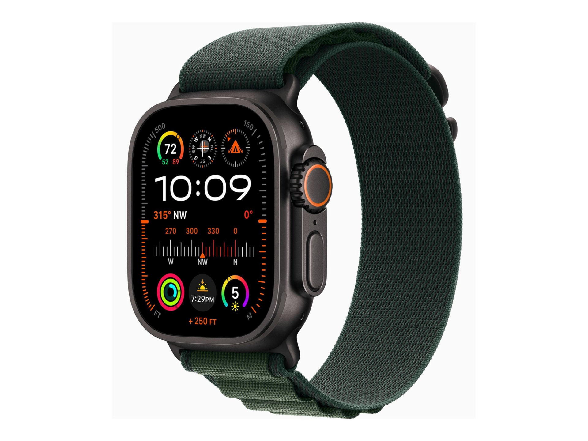 Apple Watch Ultra 2 - black titanium - smart watch with Alpine Loop - dark green - 64 GB