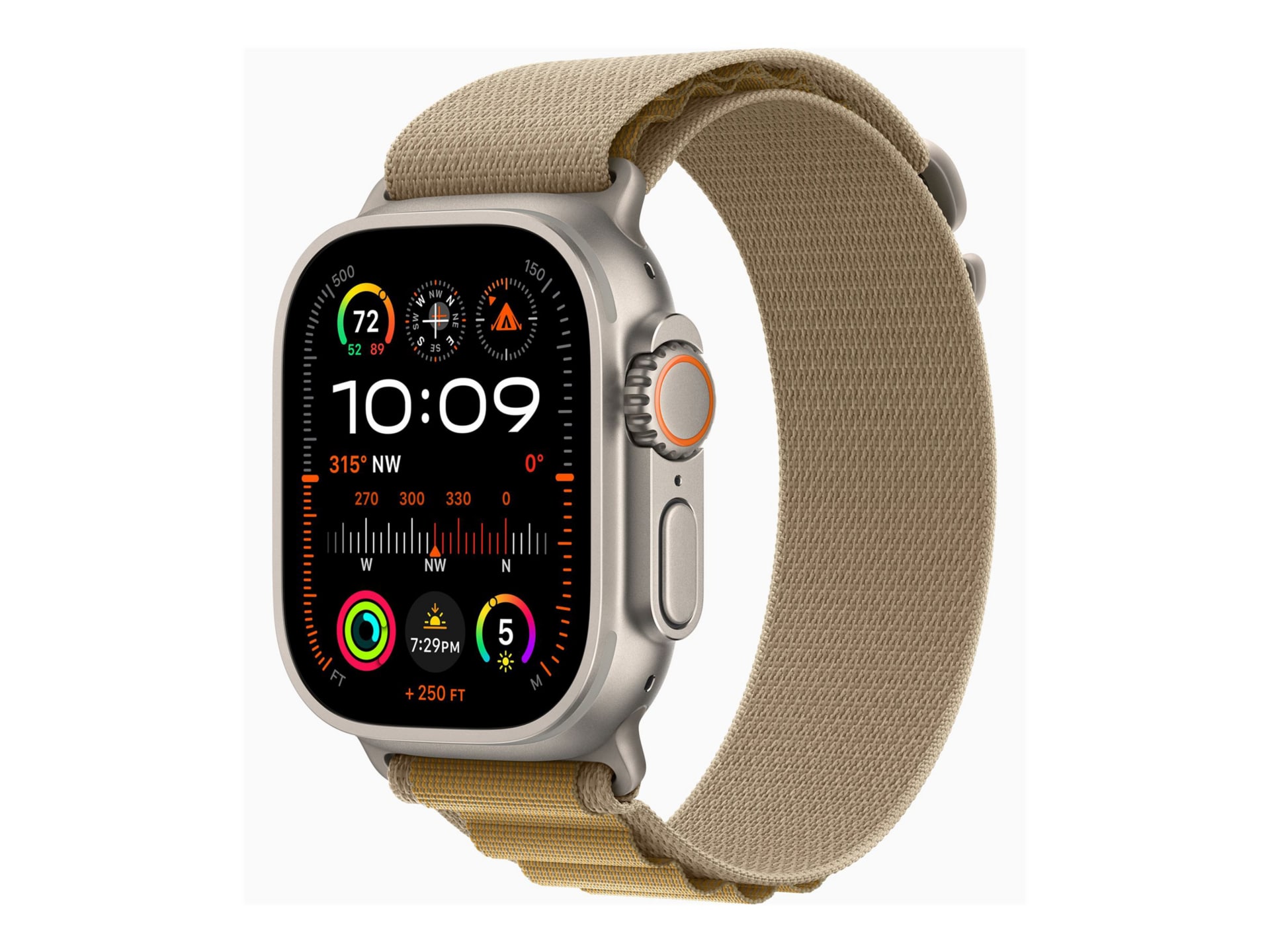 Apple Watch Ultra 2 - natural titanium - smart watch with Alpine Loop - tan