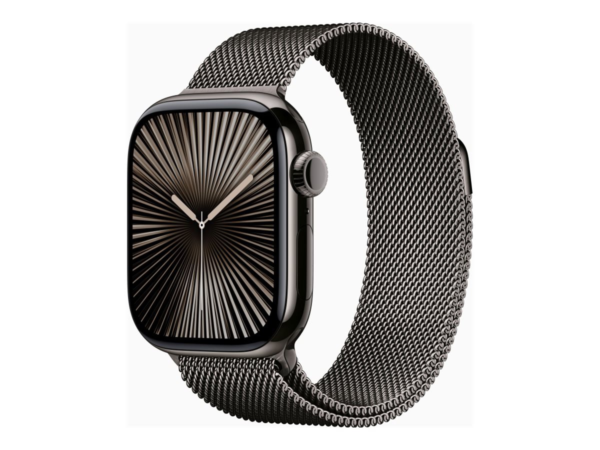 Apple Watch Series 10 (GPS + Cellular) - slate titanium - smart watch with milanese loop - slate - 64 GB