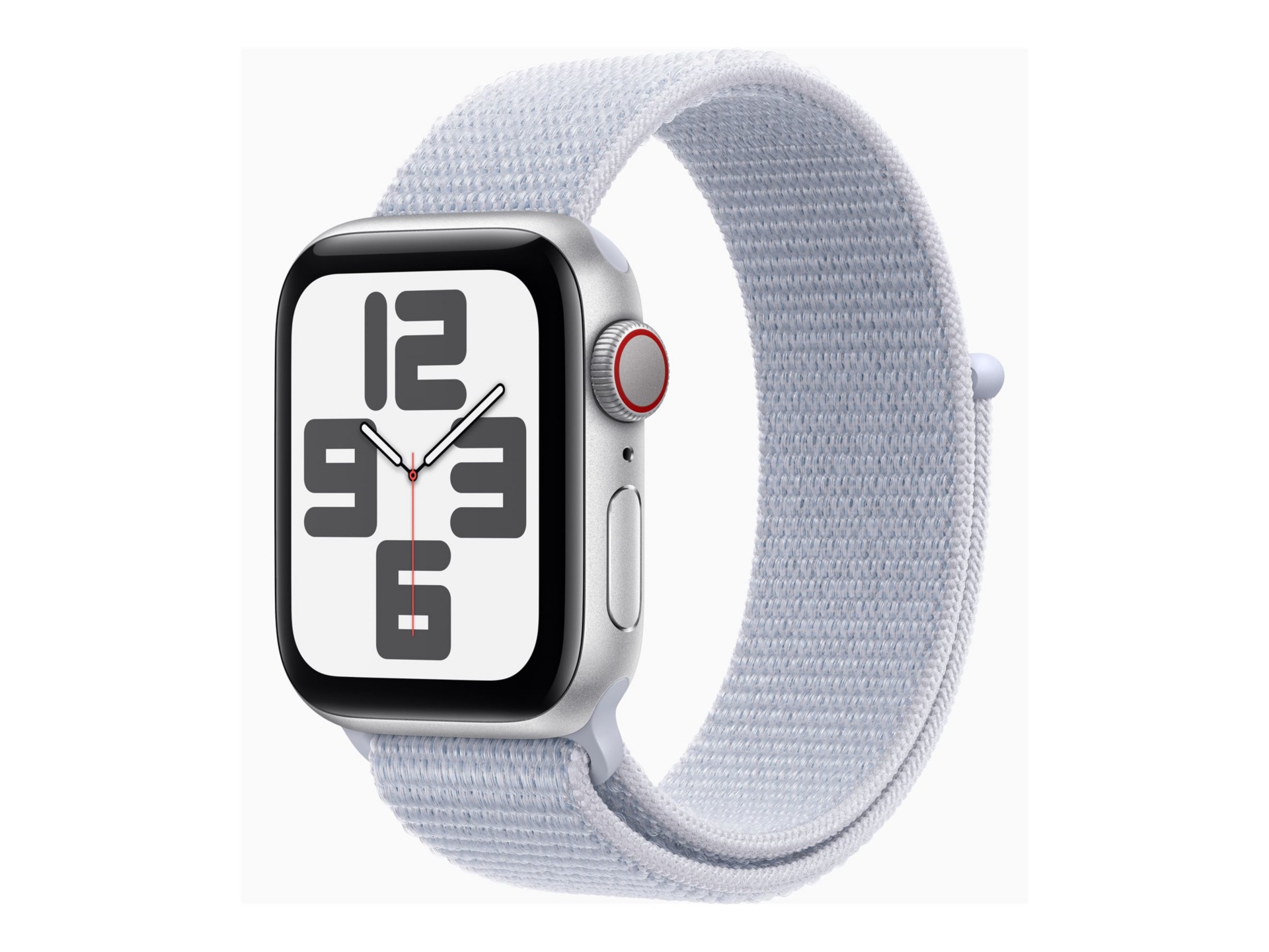 Apple Watch SE (GPS + Cellular) 2nd generation - silver aluminum - smart watch with sport loop - blue cloud - 32 GB