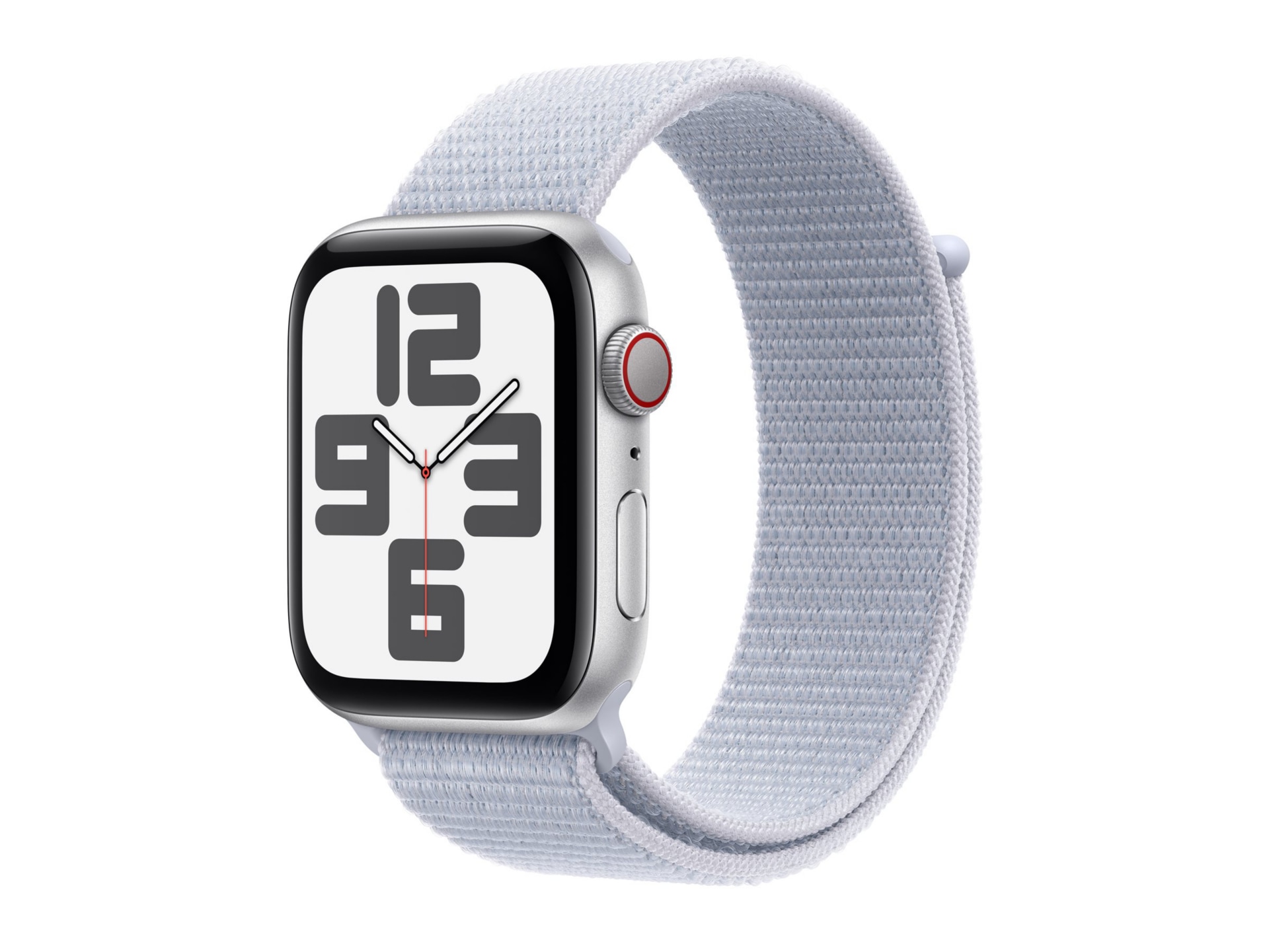 Apple Watch SE (GPS + Cellular) 2nd generation - silver aluminum - smart watch with sport loop - blue cloud - 32 GB