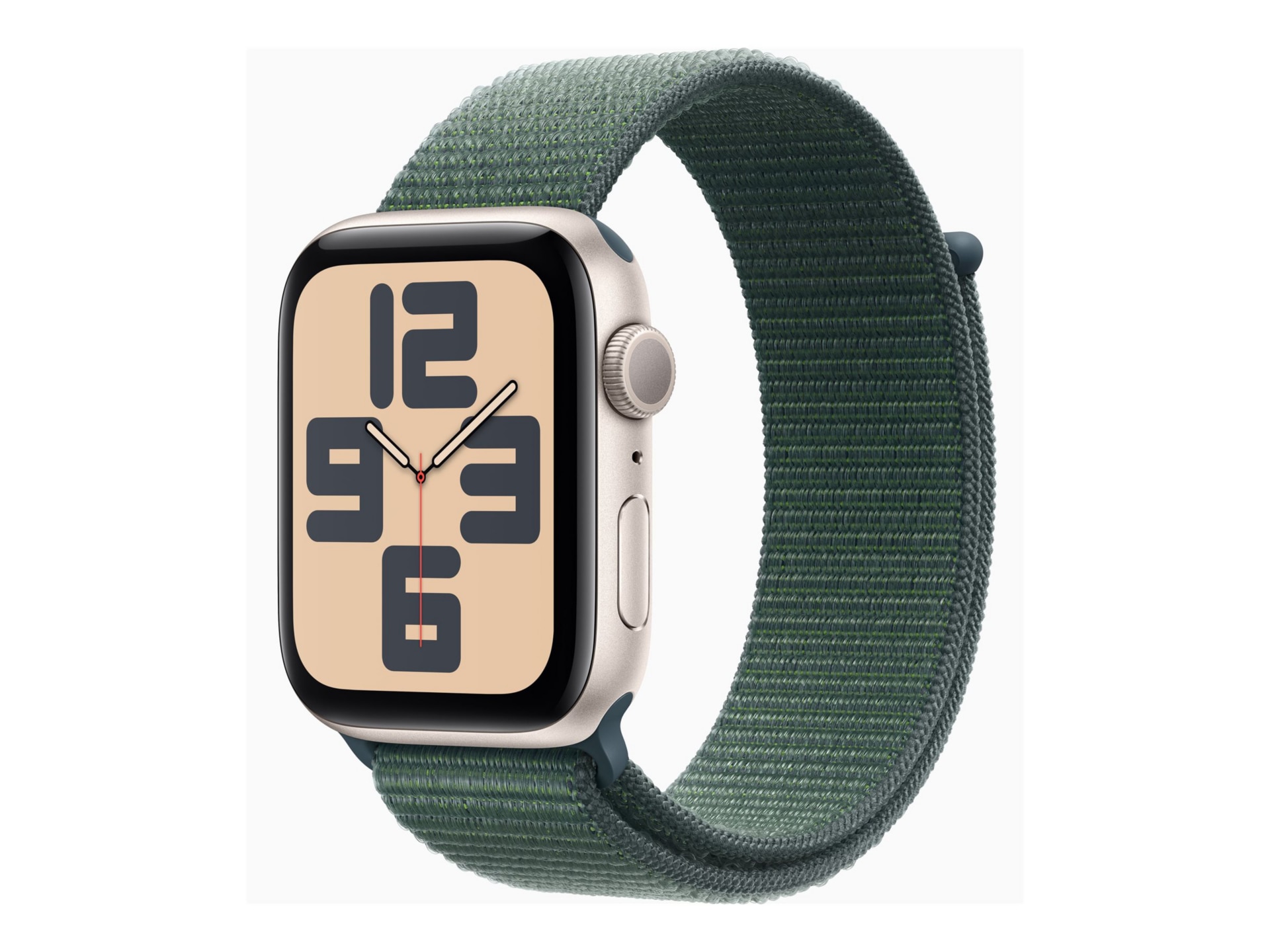 Apple Watch SE (GPS) 2nd generation - starlight aluminum - smart watch with sport loop - lake green - 32 GB