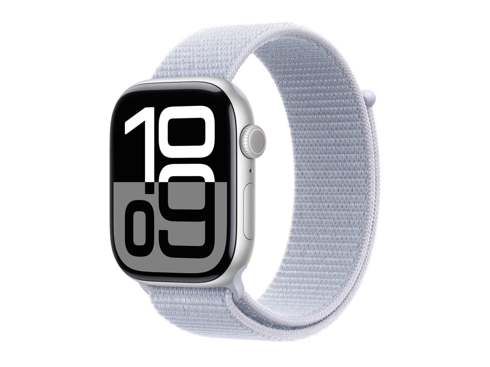 Apple Watch Series 10 (GPS + Cellular) - silver aluminum - smart watch with sport loop - blue cloud - 64 GB