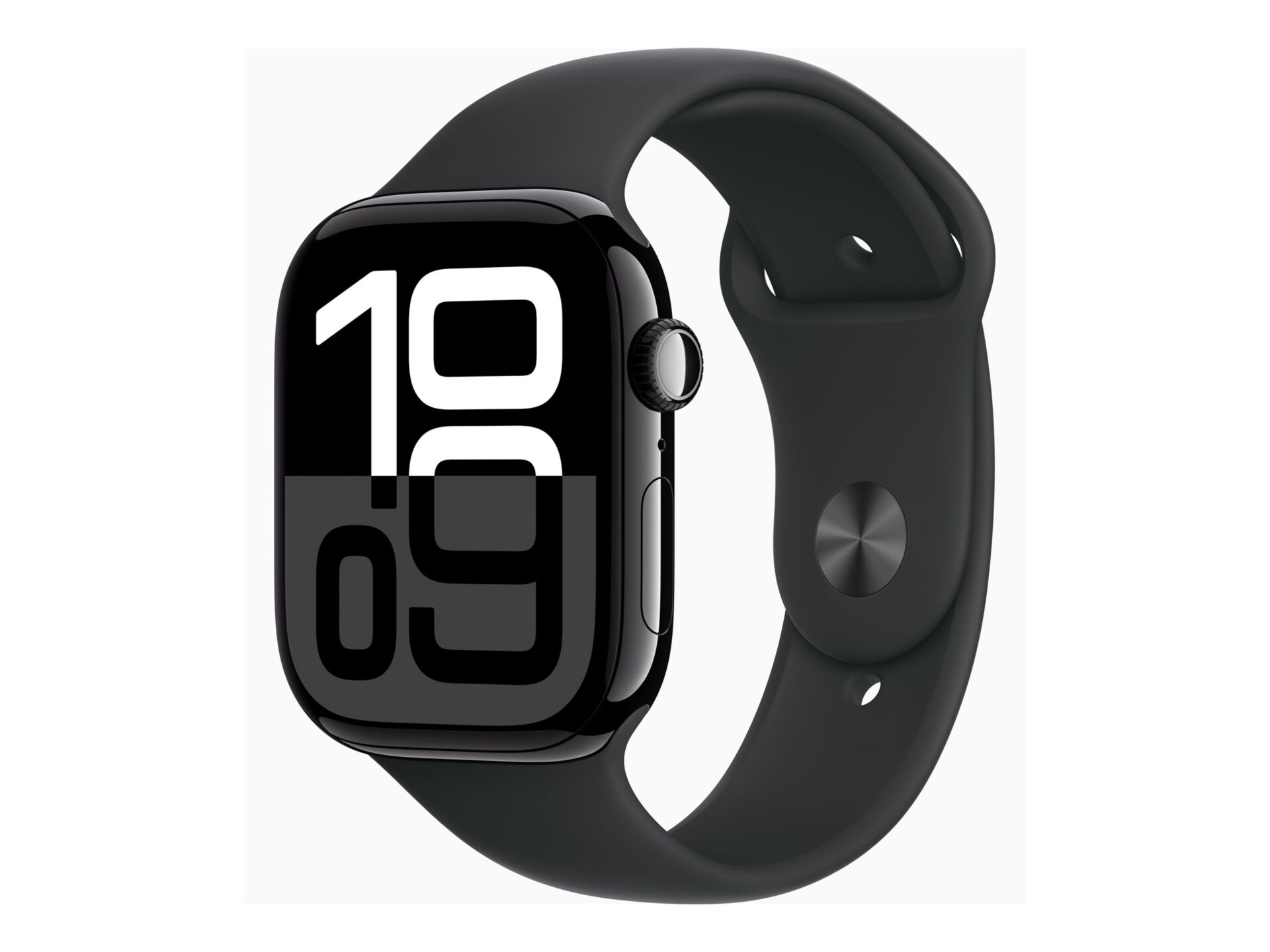 Apple Watch Series 10 (GPS) - jet black aluminum - smart watch with sport band - black - 64 GB