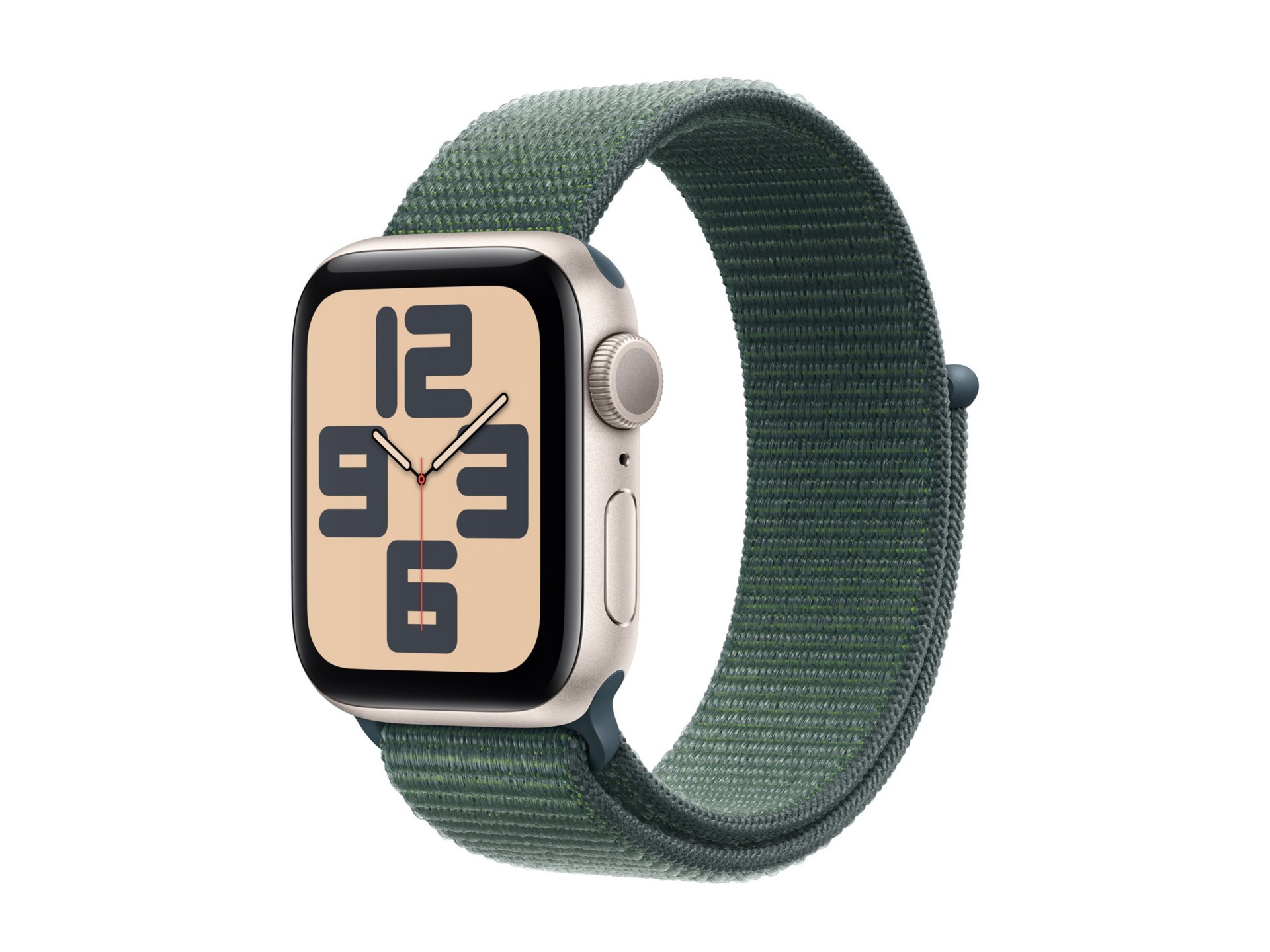 Apple Watch SE (GPS) 2nd generation - starlight aluminum - smart watch with sport loop - lake green - 32 GB