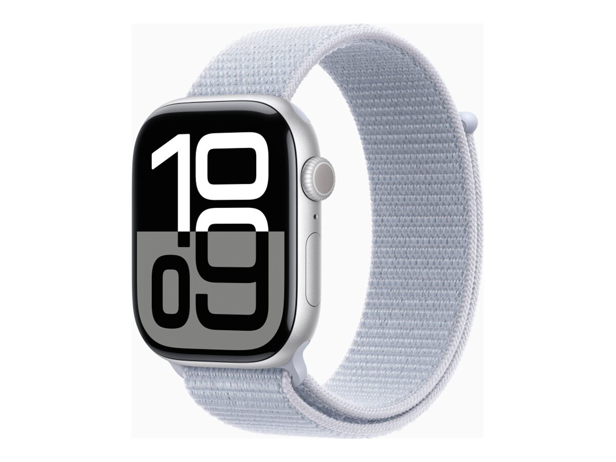 Apple Watch Series 10 (GPS) - silver aluminum - smart watch with sport loop