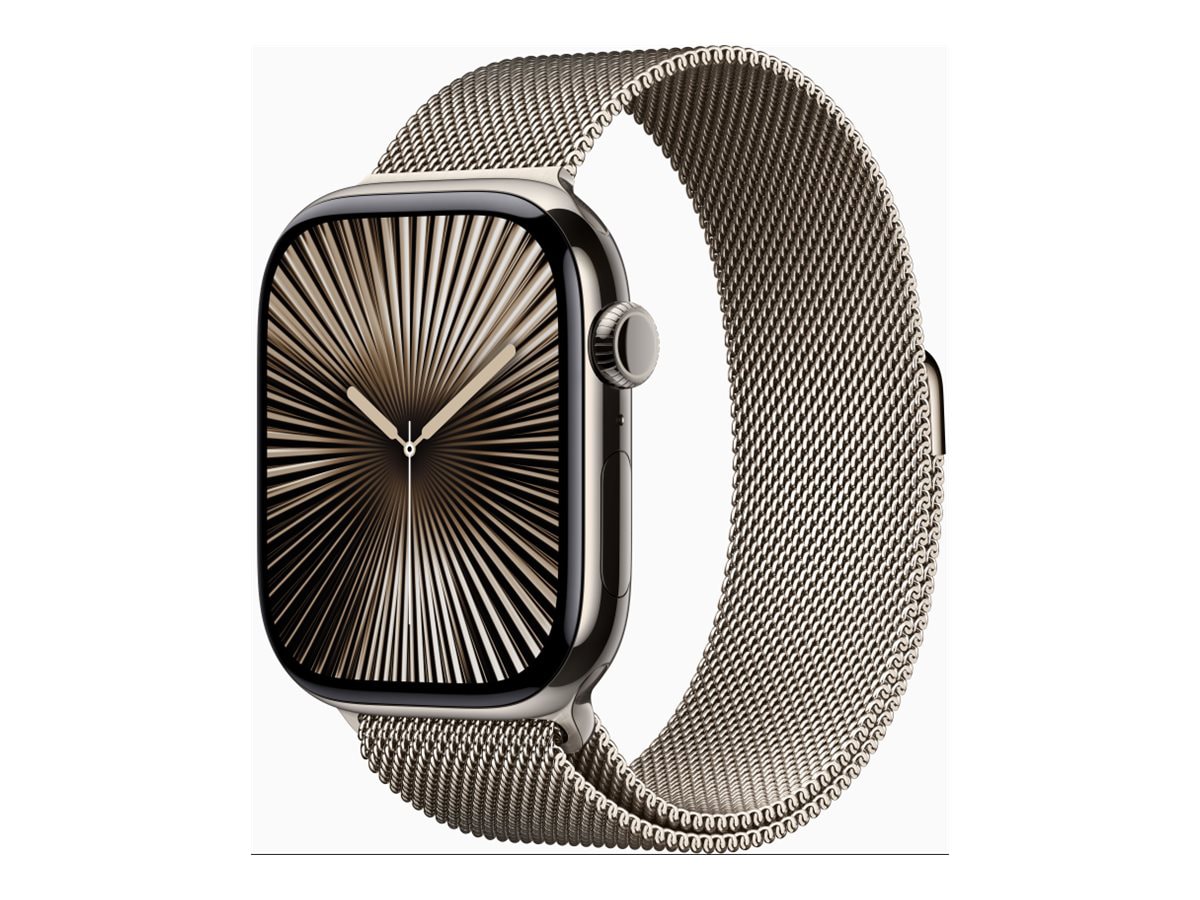 Apple Watch Series 10 (GPS + Cellular) - natural titanium - smart watch with milanese loop - natural - 64 GB