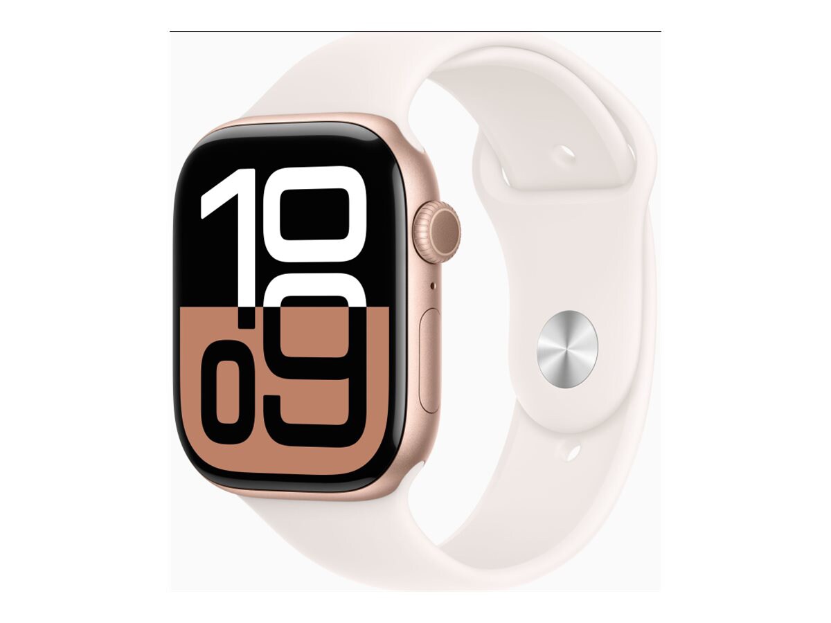 Apple Watch Series 10 (GPS) - rose gold aluminum - smart watch with sport band - light blush - 64 GB