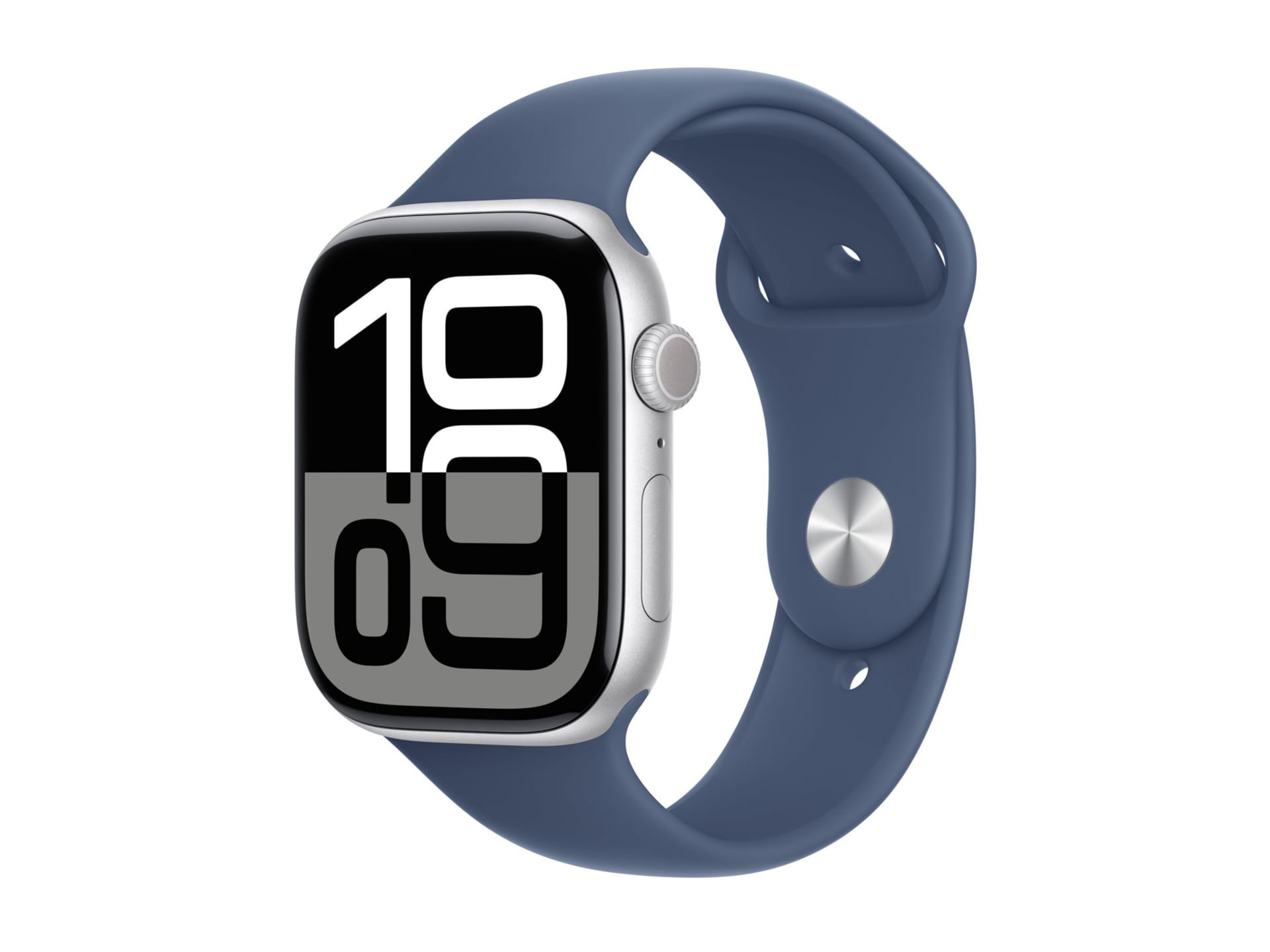 Apple Watch Series 10 (GPS) - silver aluminum - smart watch with sport band - denim - 64 GB