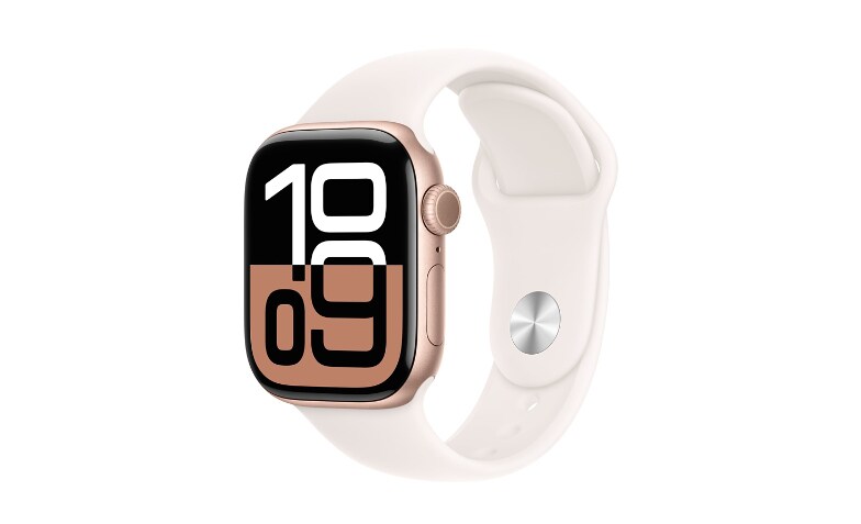 Apple Watch Series 10 GPS Cellular rose gold aluminum smart watch with sport band light blush 64 GB MWX93AM A Smartwatches CDW