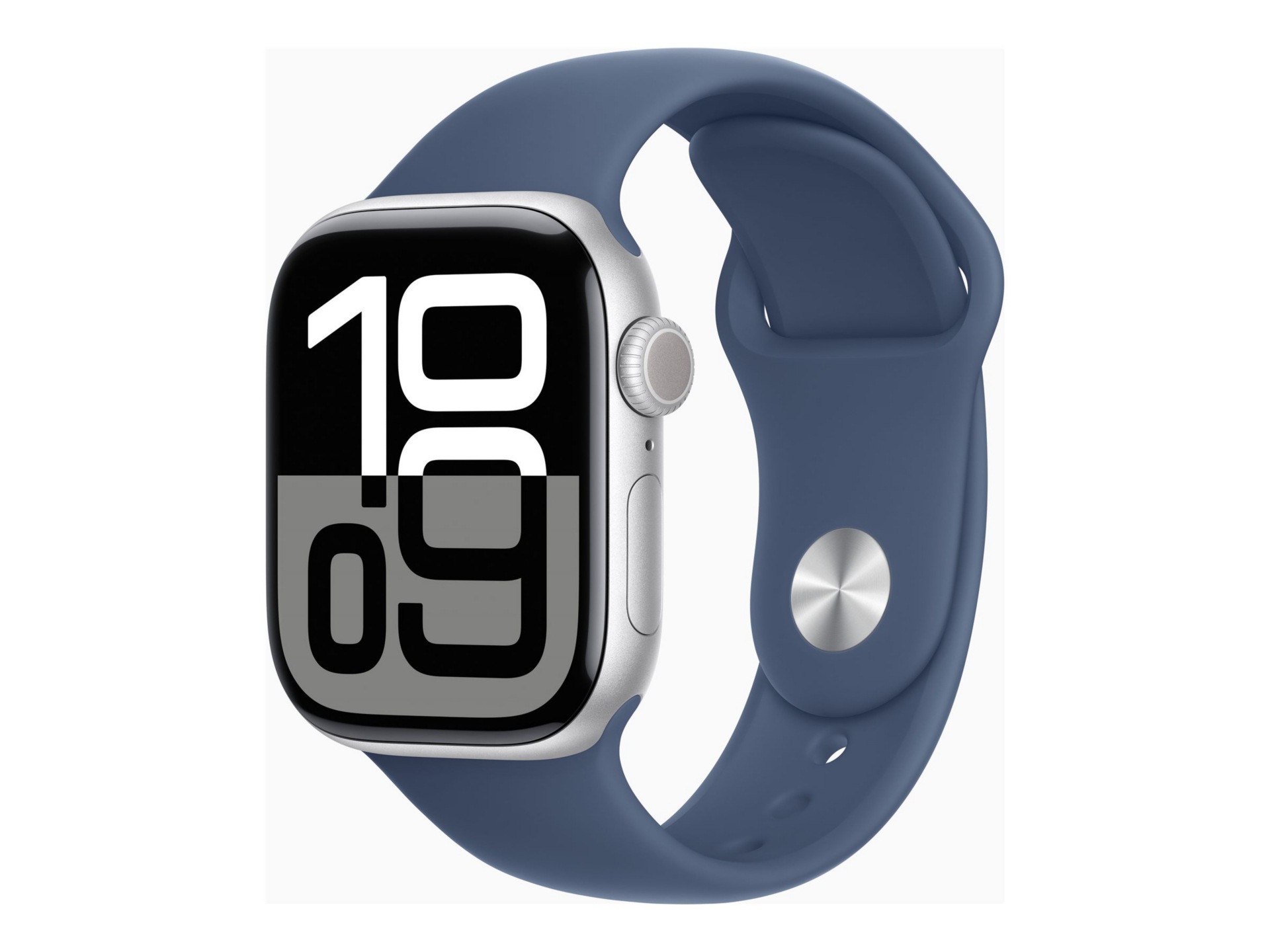 Apple Watch Series 10 (GPS + Cellular) - silver aluminum - smart watch with sport band - denim - 64 GB