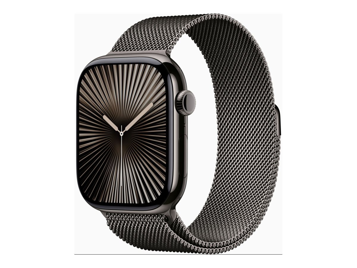 Apple Watch Series 10 (GPS + Cellular) - slate titanium - smart watch with milanese loop - slate - 64 GB