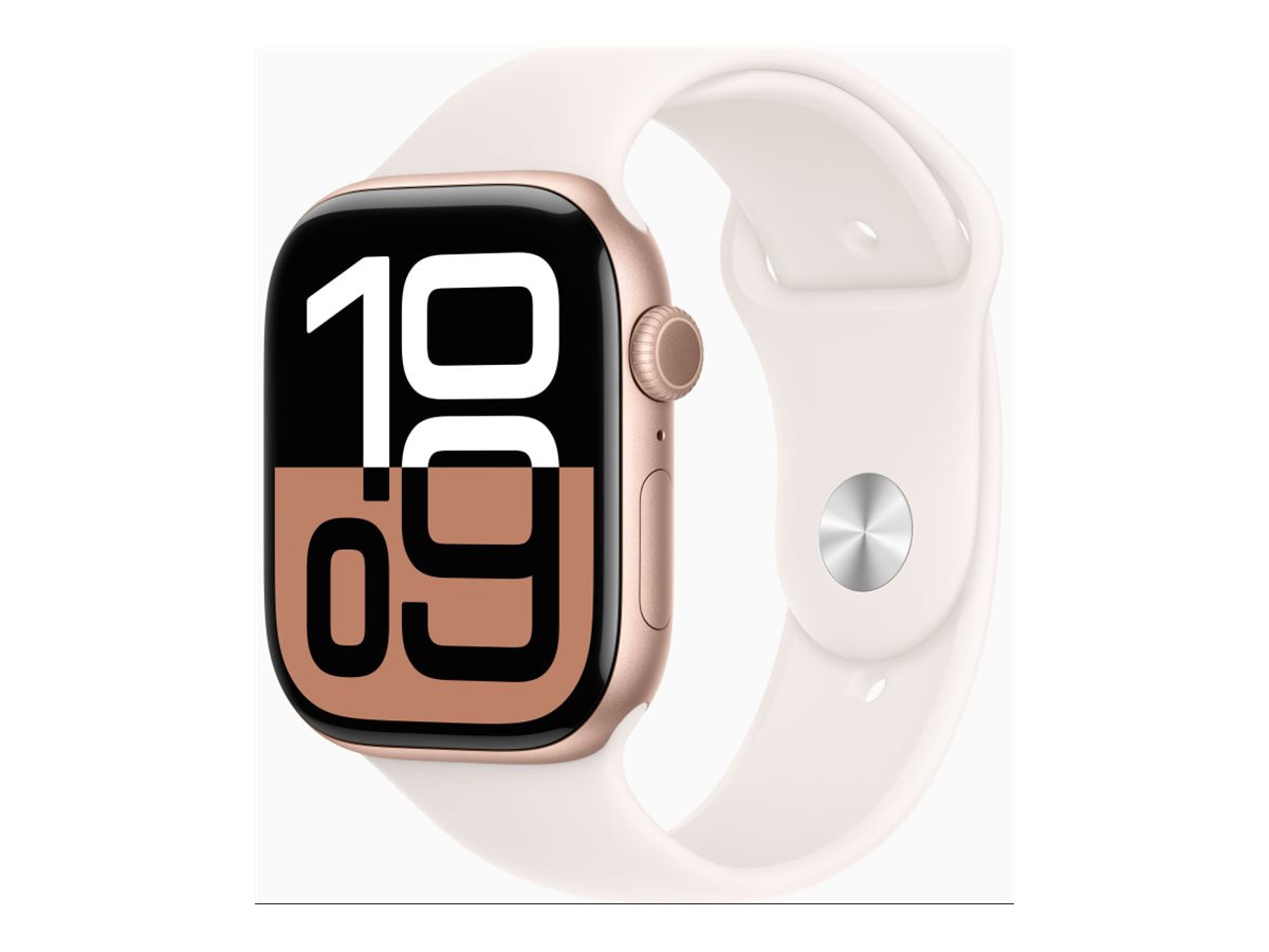 Apple Watch Series 10 (GPS) - rose gold aluminum - smart watch with sport band - light blush - 64 GB