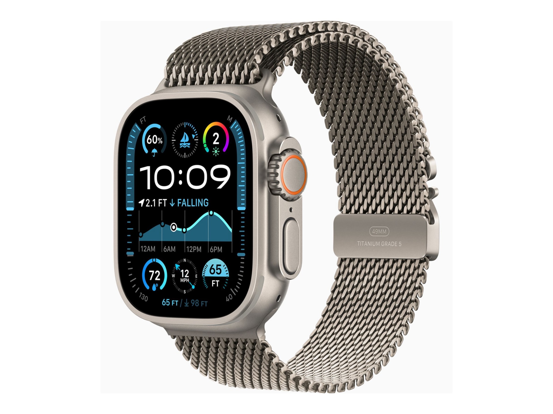 Apple Watch Ultra 2 natural titanium smart watch with milanese loop natural 64 GB MX5T3VC A Smartwatches CDW