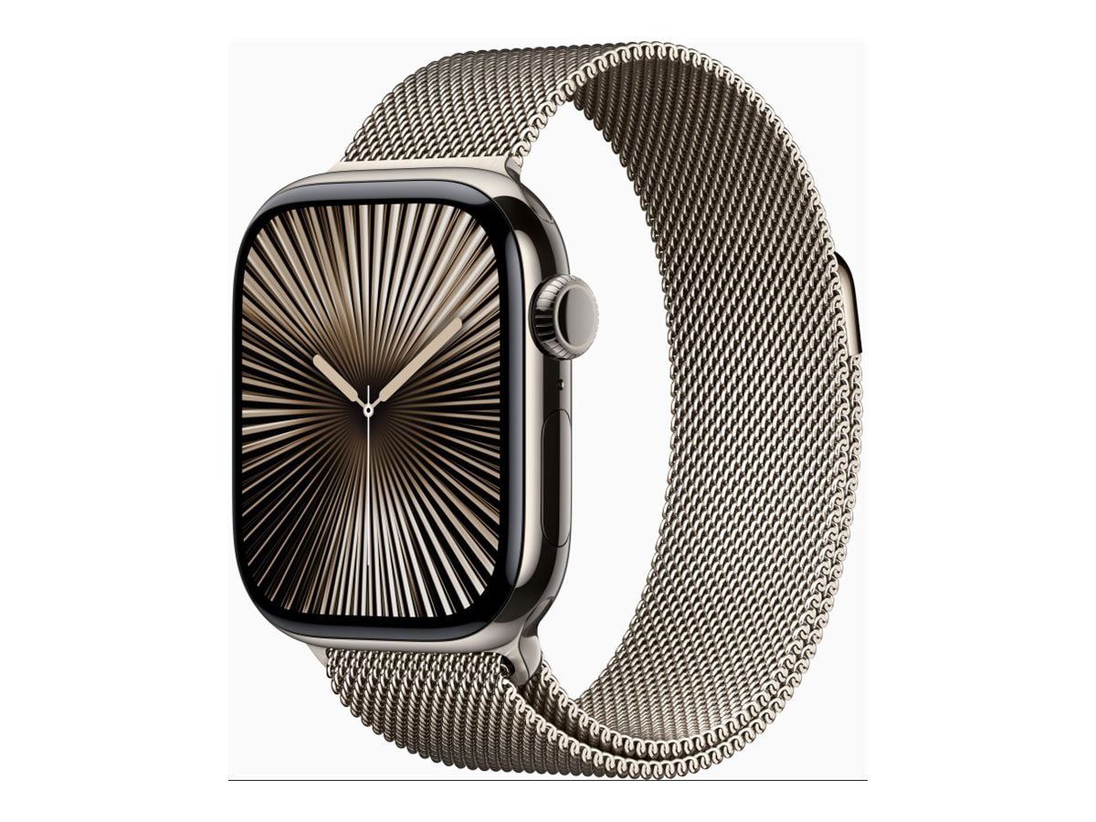 Apple Watch Series 10 (GPS + Cellular) - natural titanium - smart watch with milanese loop - natural - 64 GB