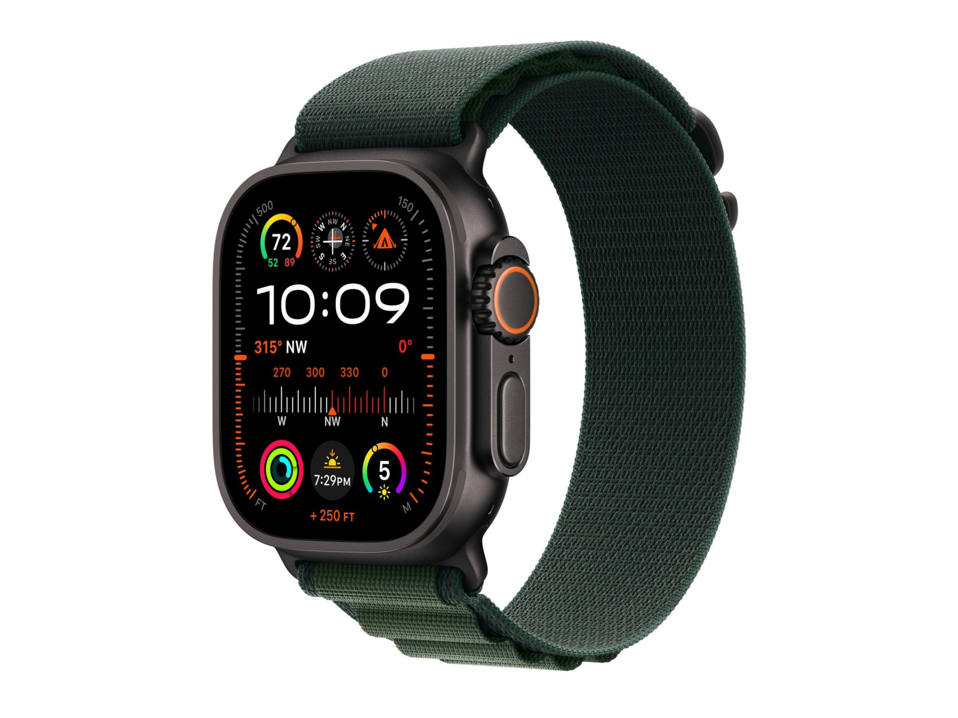 Apple Watch Ultra 2 - black titanium - smart watch with Alpine Loop - dark green - 64 GB