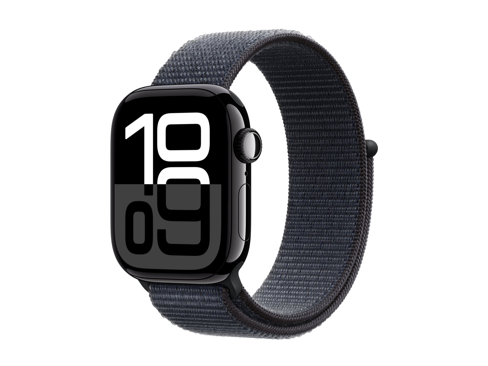 Apple Watch Series 10 (GPS) - jet black aluminum - smart watch with sport loop - ink - 64 GB