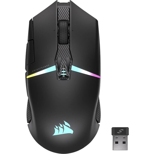 CORSAIR NIGHTSABRE WIRELESS RGB - mouse - Bluetooth, 2.4 GHz