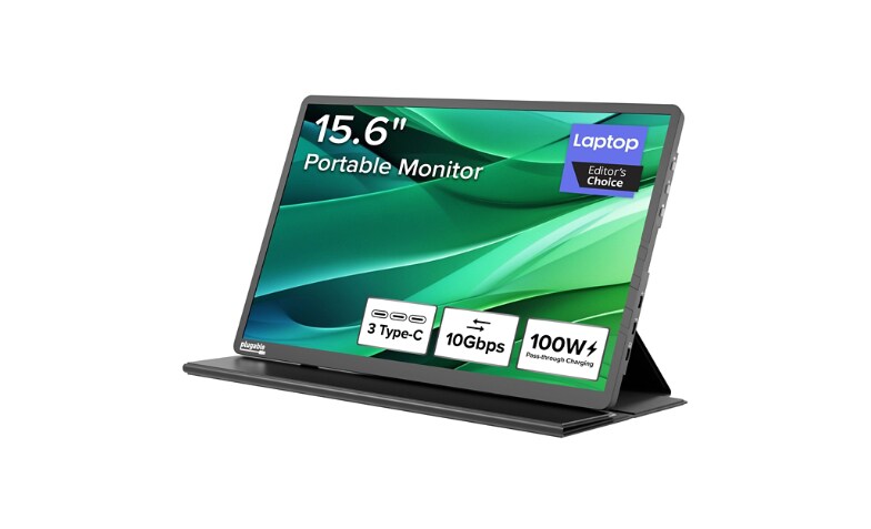 Plugable USB C Portable Monitor 15.6in-100W Charging for Laptop 