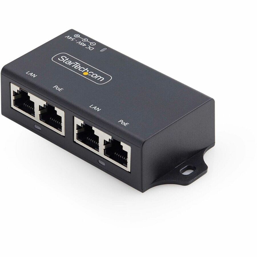 StarTech.com 2-Port Gigabit Midspan PoE+ Injector, 10/100/1000Mbps, PoE/PoE+ (802.3af/at), 30 Watt, 1Gbps, Unmanaged