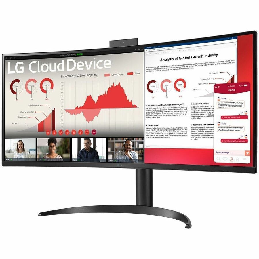 LG Desktops Ultrawide Monitor - 34" IPS Panel - USB-C Connectivity - Ergonomic Stand - for Business and Home