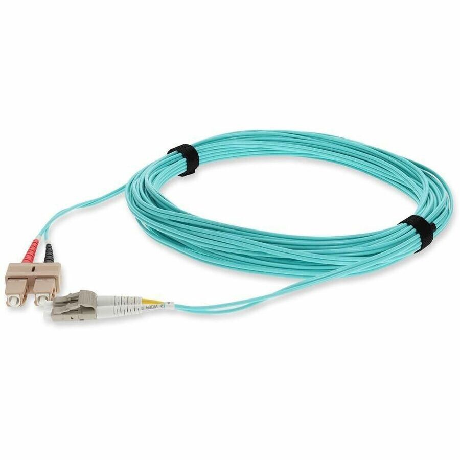Proline 1m SC to LC Aqua OM4 Duplex OFNR (Riser-Rated) Fiber Patch Cable