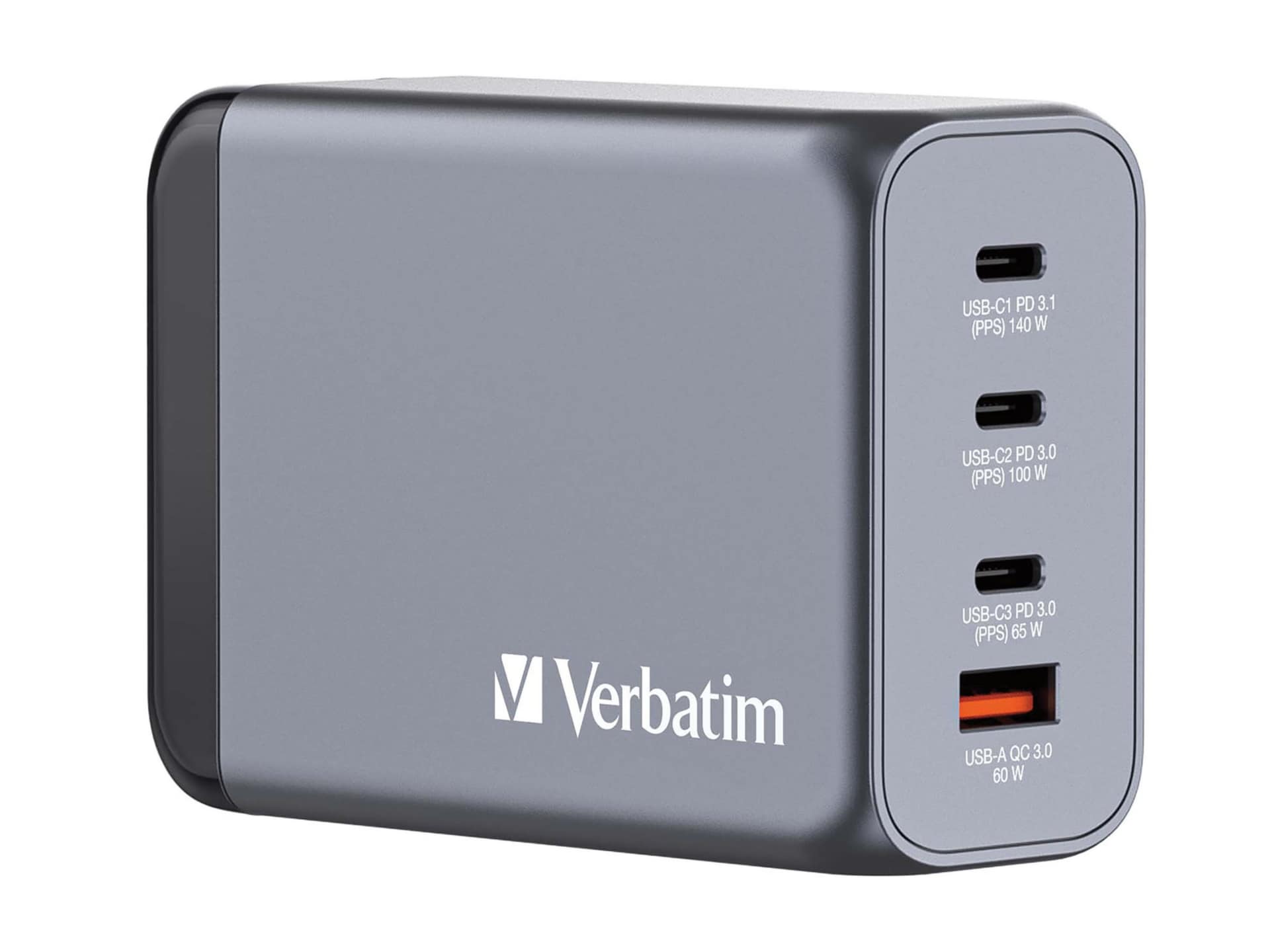 Verbatim power adapter - GaN - 3 x USB-C, USB Type A - 240 Watt