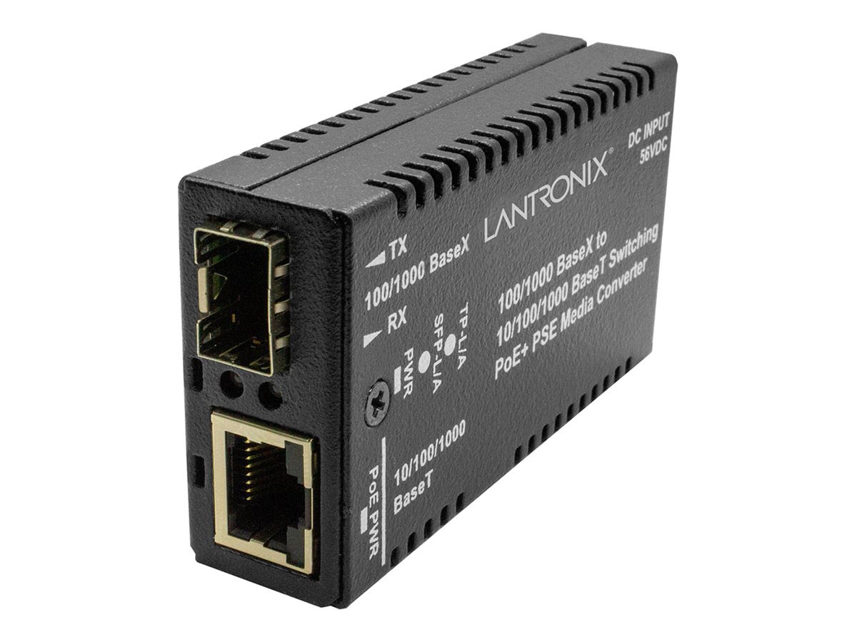 Lantronix M/GE-PSW Series - fiber media converter - 10Mb LAN, 100Mb LAN, 1GbE - TAA Compliant