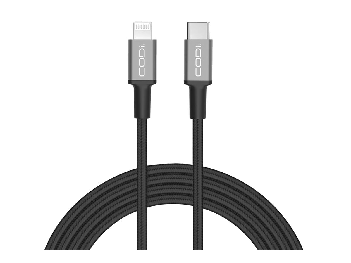 CODi 6ft Braided Nylon USB-C to MFI Lightning Charge & Sync Cable