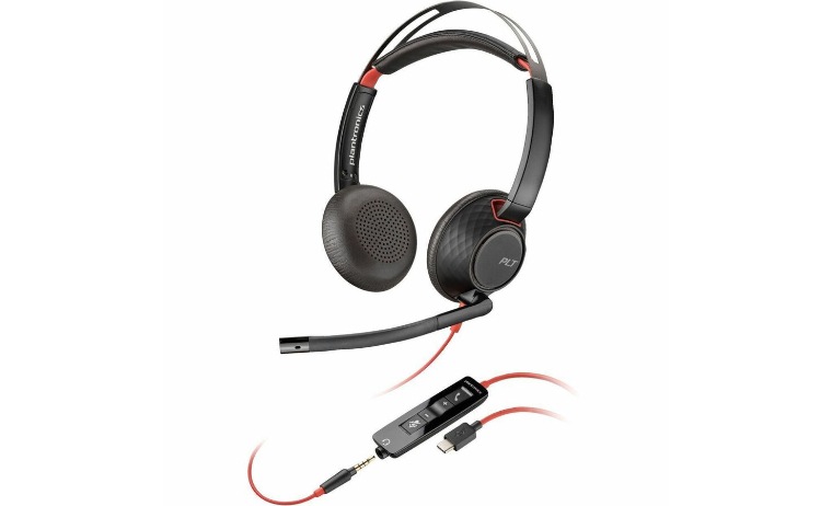 Poly Blackwire 5220 Stereo USB-C Headset + 3.5mm Plug + USB-C/A